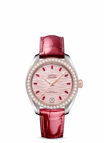 Omega Seamaster Aqua Terra 150M Master Chronometer 34 Stainless Steel / Sedna Gold / Diamond / Pink - Ruby / Alligator 220.28.34.20.60.001 (22028342060001)